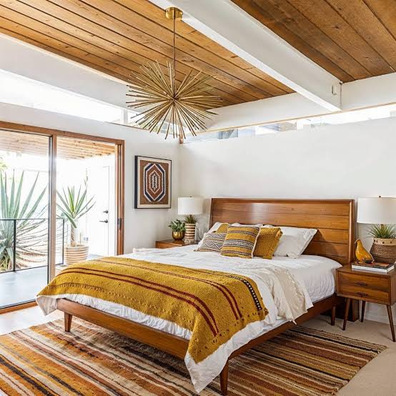 Bedroom redesigned in Mid-Century style
