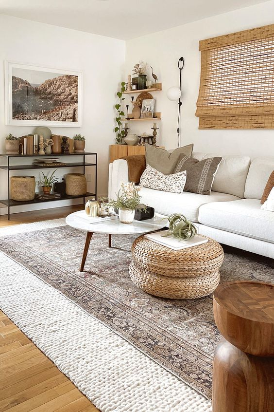 Living room redesigned in Scandinavian style
